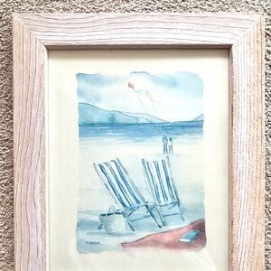M Saylor Signed & Framed Seascape Watercolor By Artist Melissa Babcock Saylor